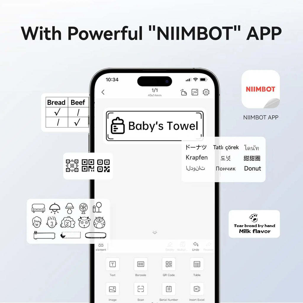 Smart Bluetooth Portable Label Maker- Wireless Mini Printer