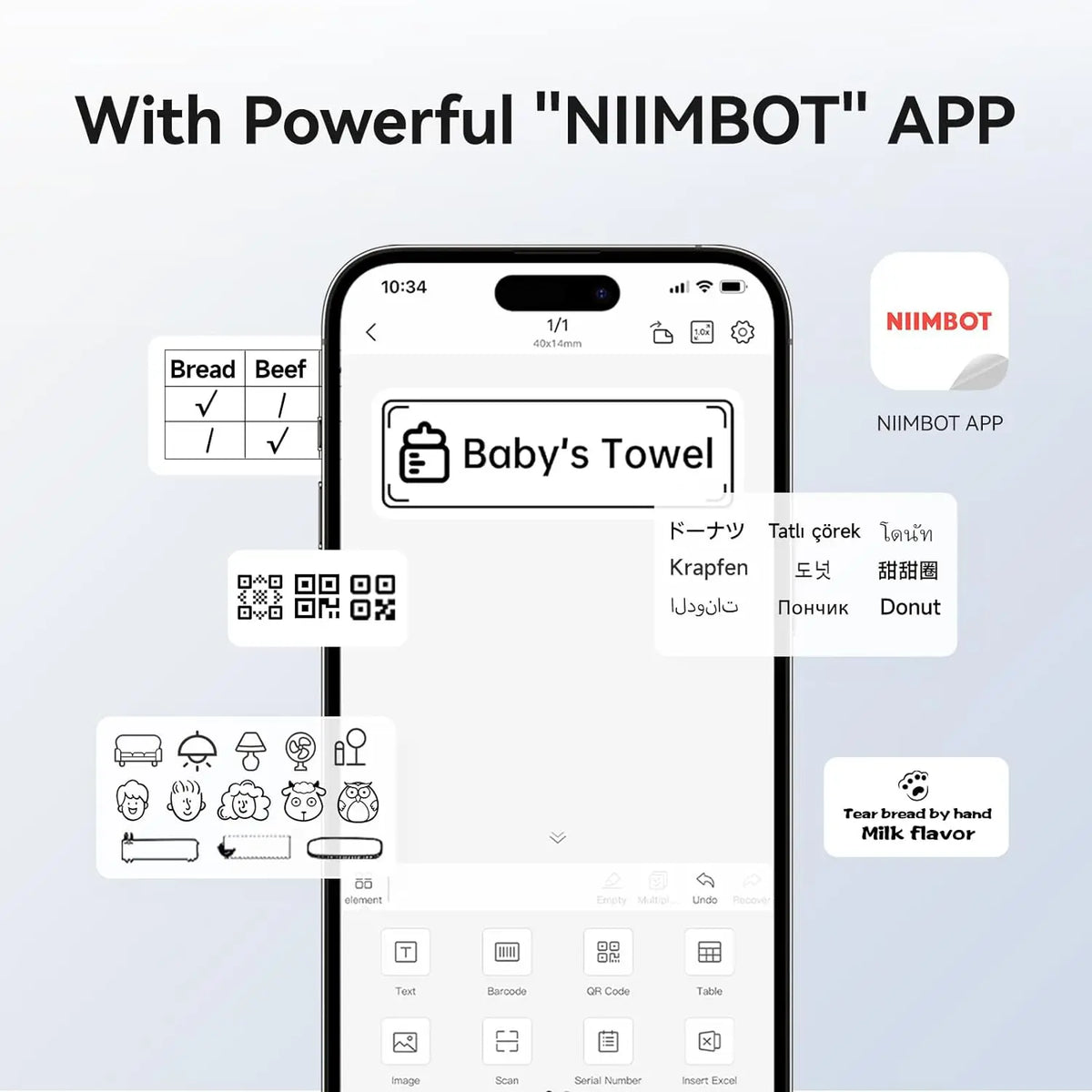 Smart Bluetooth Portable Label Maker- Wireless Mini Printer